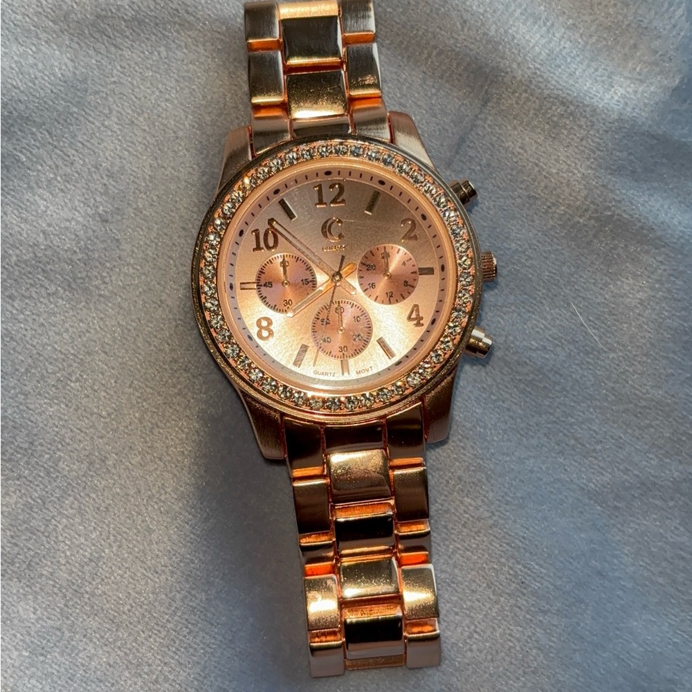 Charming Charlie Rose Gold Crystal Accent Bracelet Watch